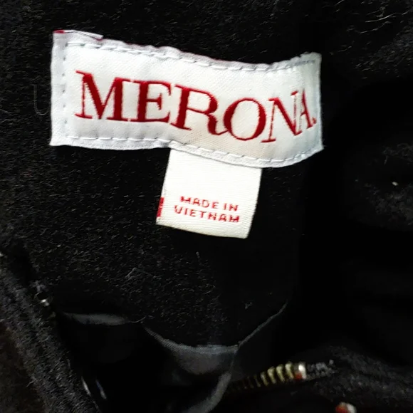 NEW Merona Womens Black Wool HOODED Full Zip Multi Pocket Cozy Jacket - Picture 6 of 10